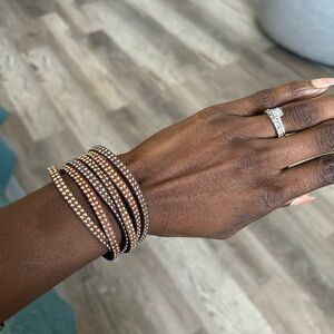 Elegant Brown and Gold Wrap Bracelet